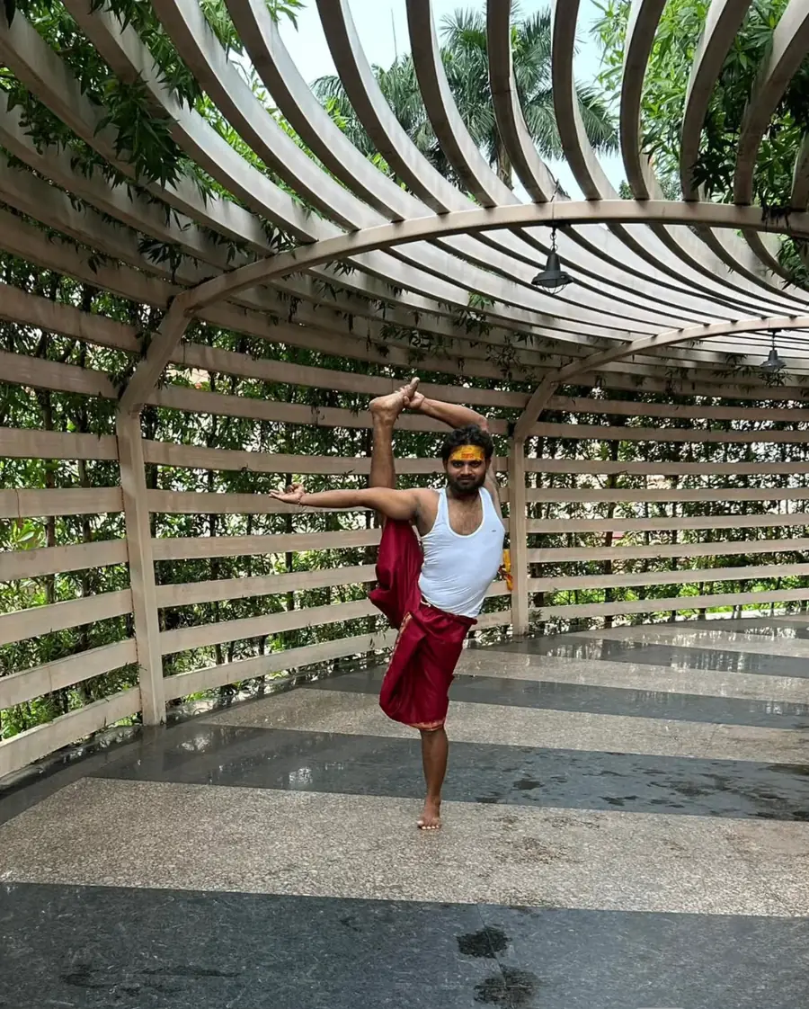 Guruji in Natarajasana dancer pose