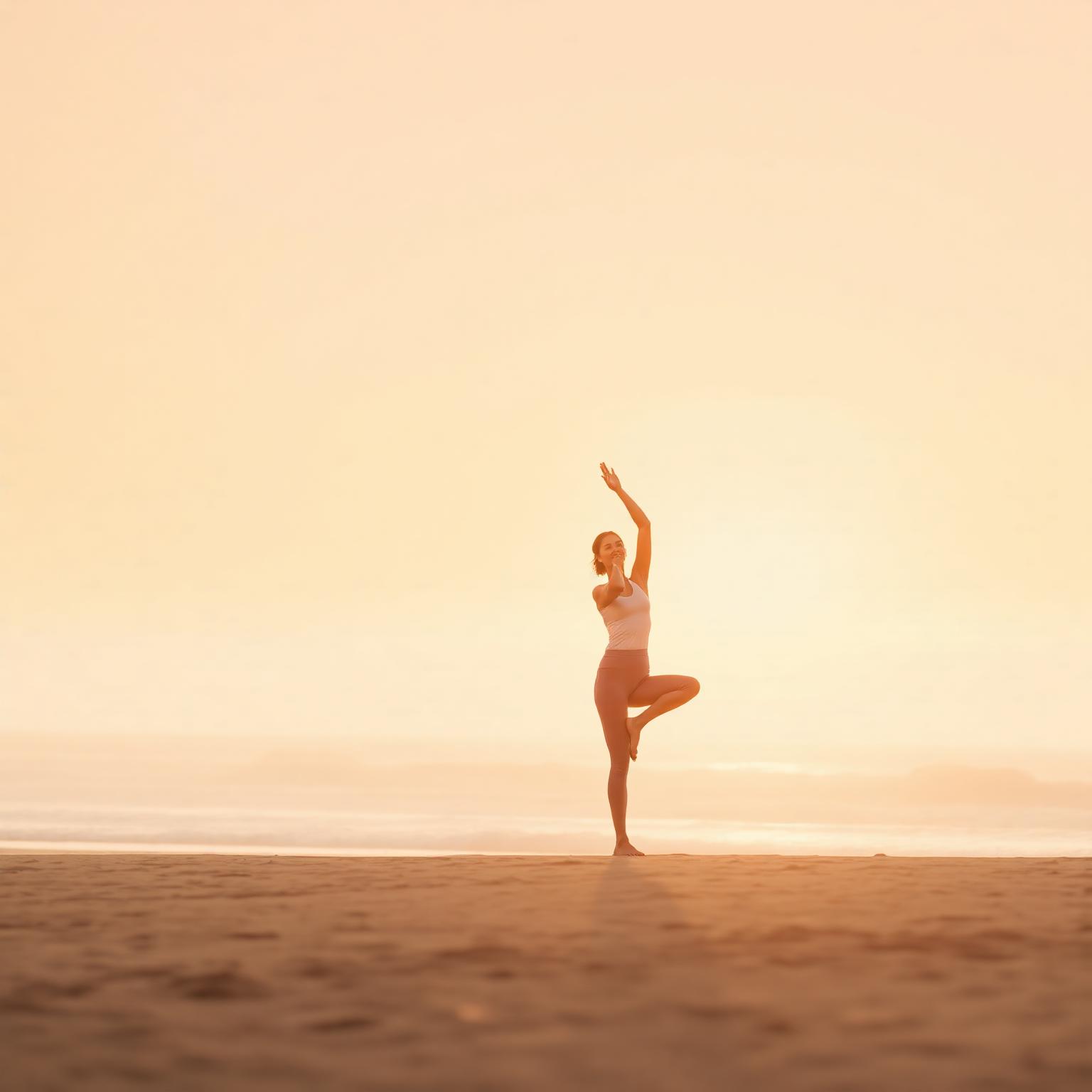 Yoga practice at sunrise